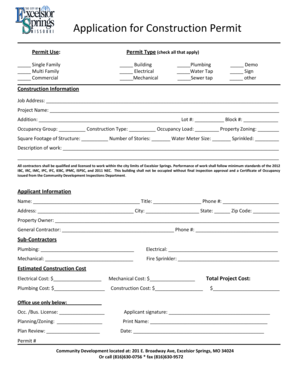 Application for Construction Permit