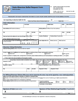 North Carolina Absentee Ballot Request Form