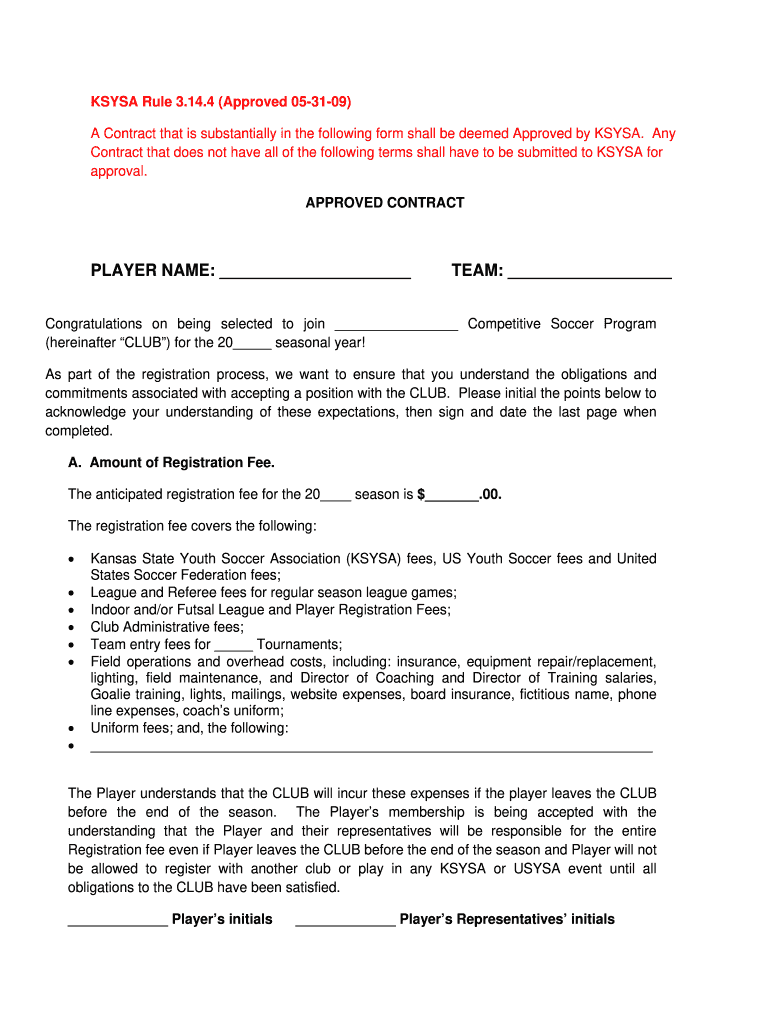 Soccer player commitment contract Fill out & sign online DocHub