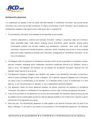 Confidentiality Agreement