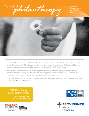 Providence Employee Giving Campaign Form