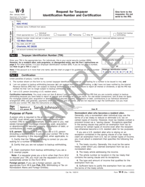 IRS Form W-9 Request for Taxpayer Identification Number and Certification