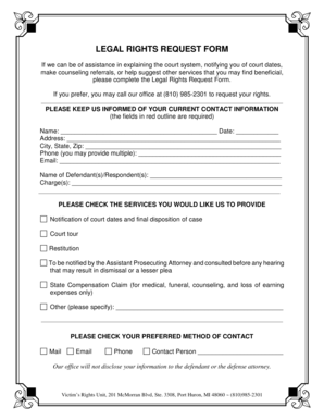 Legal Rights Request Form