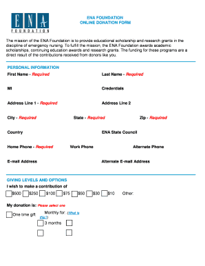 ENA Foundation Online Donation Form
