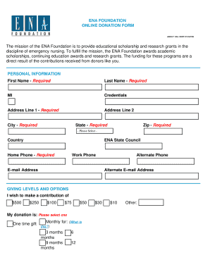 ENA Foundation Online Donation Form