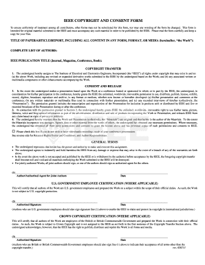 IEEE Copyright and Consent Form