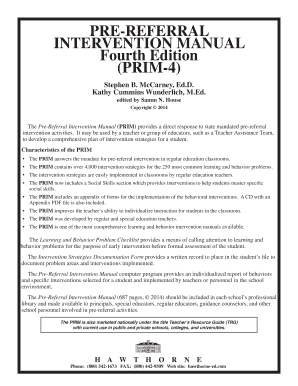 Pre-Referral Intervention Manual (PRIM-4)