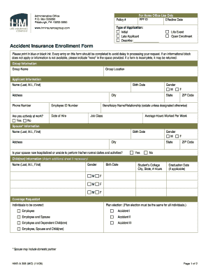 Accident Insurance Enrollment Form