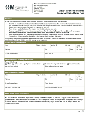 Employment Status Change Form
