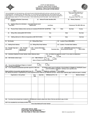 New Mexico Medicaid Provider Participation Agreement