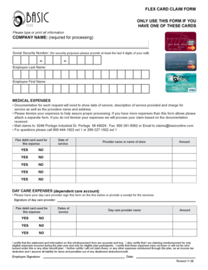 Flex Card Claim Form