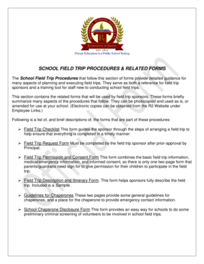 Field Trip Permission and Consent Form