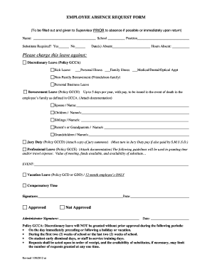 Employee Absence Request Form