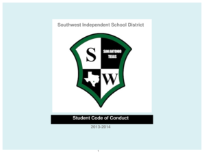 Southwest Independent School District Student Code of Conduct