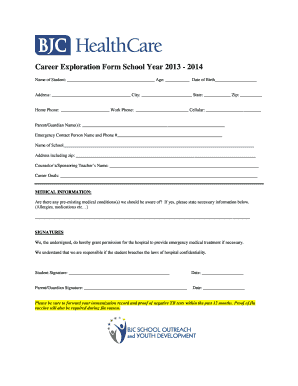 Career Exploration Form