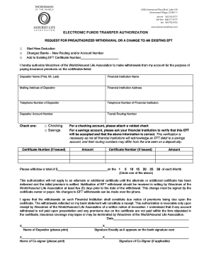 Electronic Funds Transfer Authorization Form