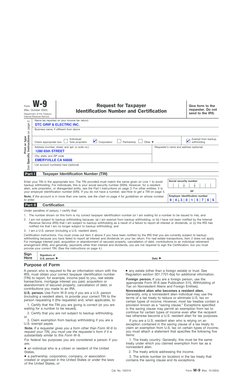 Form W-9 Request for Taxpayer Identification Number and Certification
