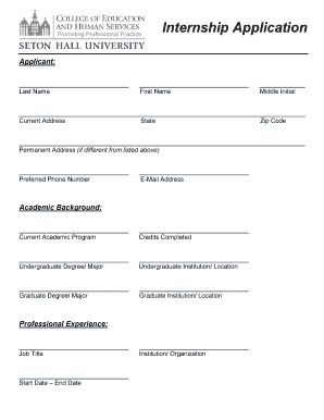Internship Application Form