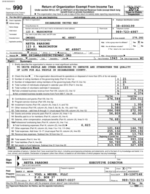 Form 990 2012 Tax Return