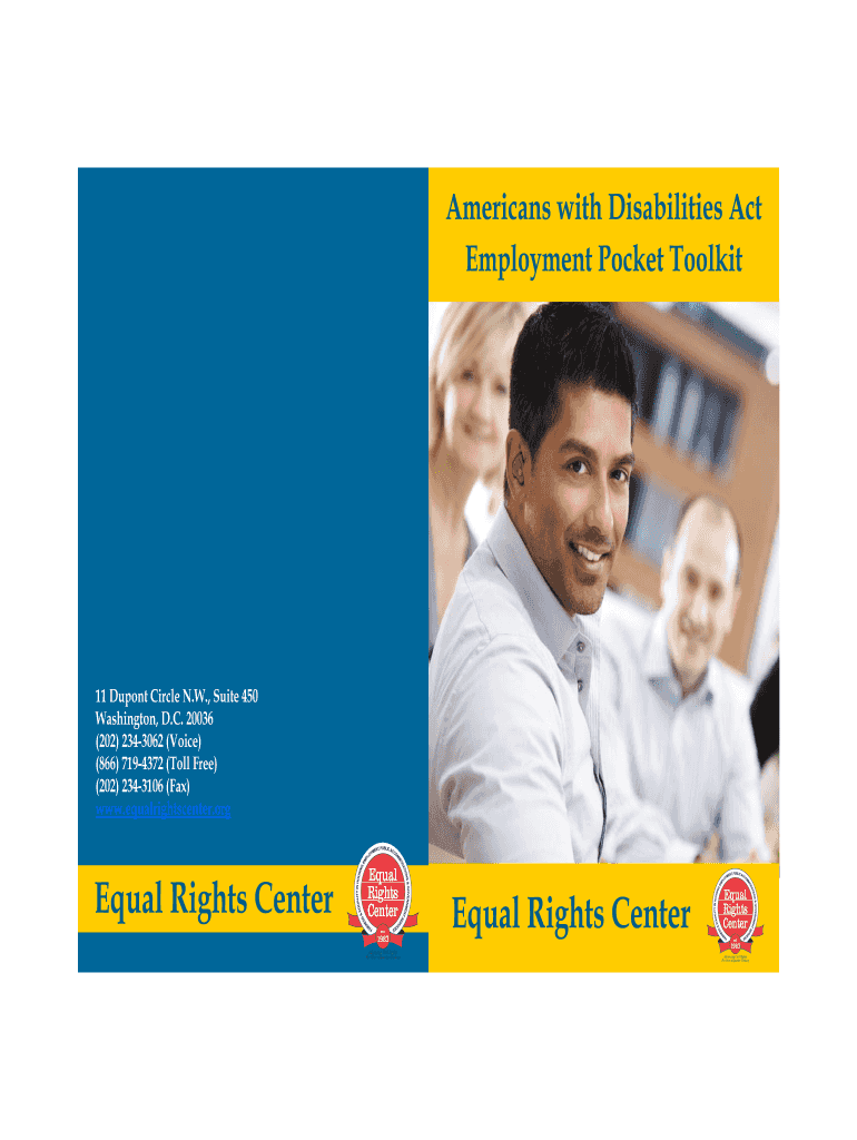 Fillable Online Employment pocket toolkit The Equal Rights Center Fax