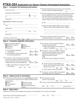 Senior Citizens Homestead Exemption Application