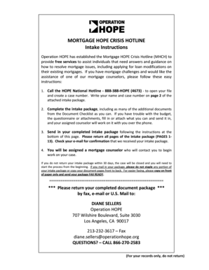Mortgage HOPE Crisis Hotline Intake Form