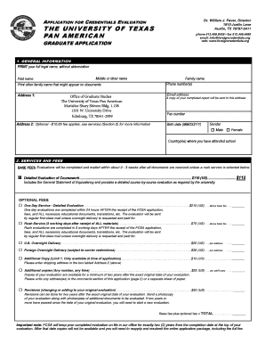 Application for Credentials Evaluation