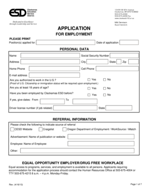 Employment Application Form