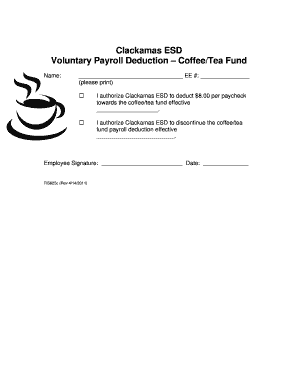 Coffee/Tea Fund Request Form