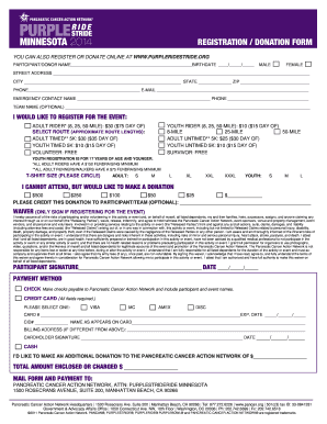 Purple Ride Registration and Donation Form