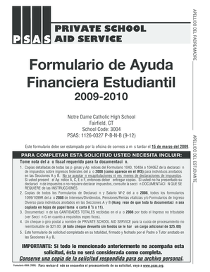 Formulario de Ayuda Financiera Estudiantil
