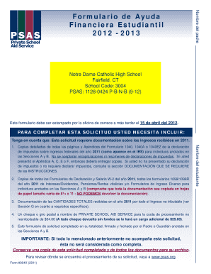 Formulario de Ayuda Financiera Estudiantil