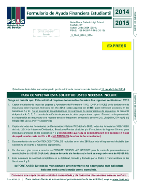 Formulario de Ayuda Financiera Estudiantil