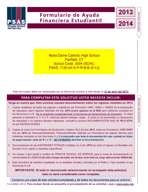 Formulario de Ayuda Financiera Estudiantil