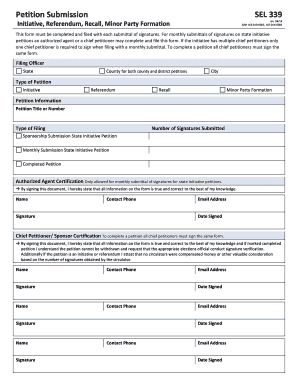 Oregon Petition Submission Form SEL 339