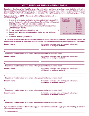 OSTC Funding Supplemental Form