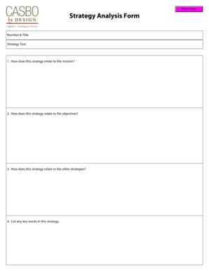 Strategy Analysis Form