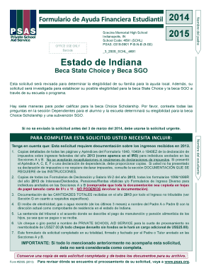 Formulario de Ayuda Financiera Estudiantil 2014