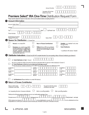 Premiere Select IRA One-Time Distribution Request Form