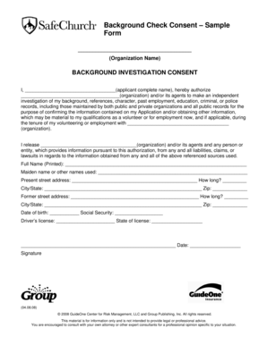 Background Check Consent Form