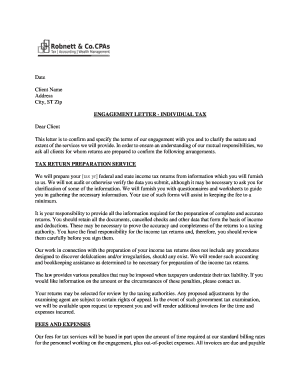 Individual Tax Engagement Letter