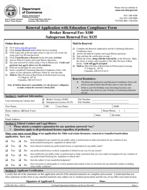 Ohio Real Estate License Renewal Application