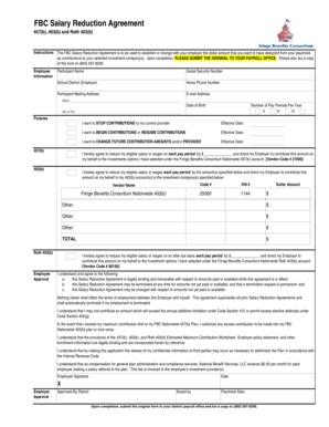 FBC Salary Reduction Agreement