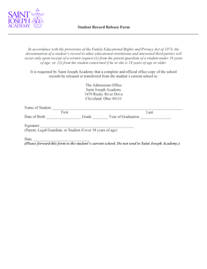 Student Record Release Form