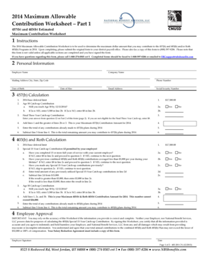 2014 Maximum Allowable Contribution Worksheet