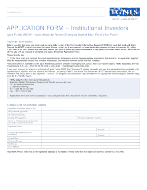 Institutional Investor Application Form