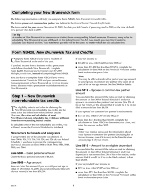 New Brunswick Tax and Credits Form NB428