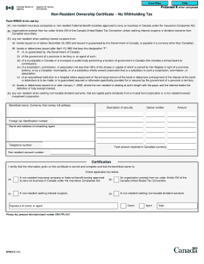 Non-Resident Ownership Certificate Form NR602