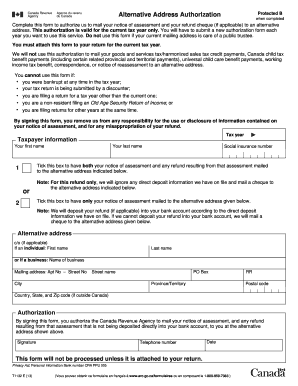 Alternative Address Authorization Form