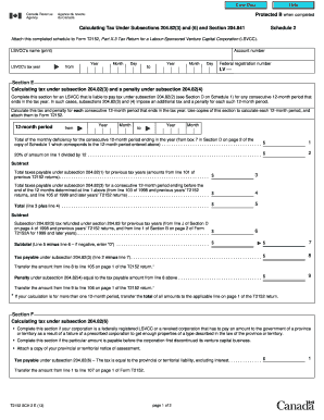 Schedule 2 for Form T2152